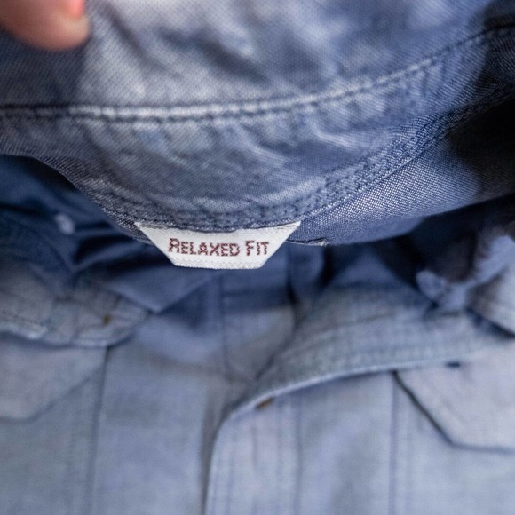 CARHARTT Mens Large Blue Button-up Short Sleeve Work Shirt Pocket workwear - Picture 7 of 11